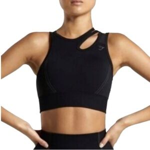 Gymshark Black Asymmetrical High-Support Sports Bra Size XS
